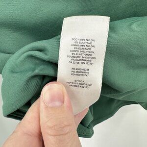 BABATON ARITZIA shirt top contour v neck long sleeve green scarab knit XXS 2XS